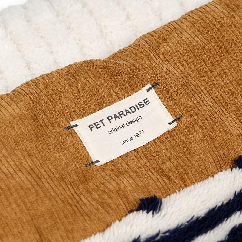 ペットパラダイス 犬 ベッド 冬用 寝具 クッション カントリー柄 ボア 丸型 寝袋 60cm ペットベッド ペットクッション 遠赤外線 洗える あったか ペット 冬