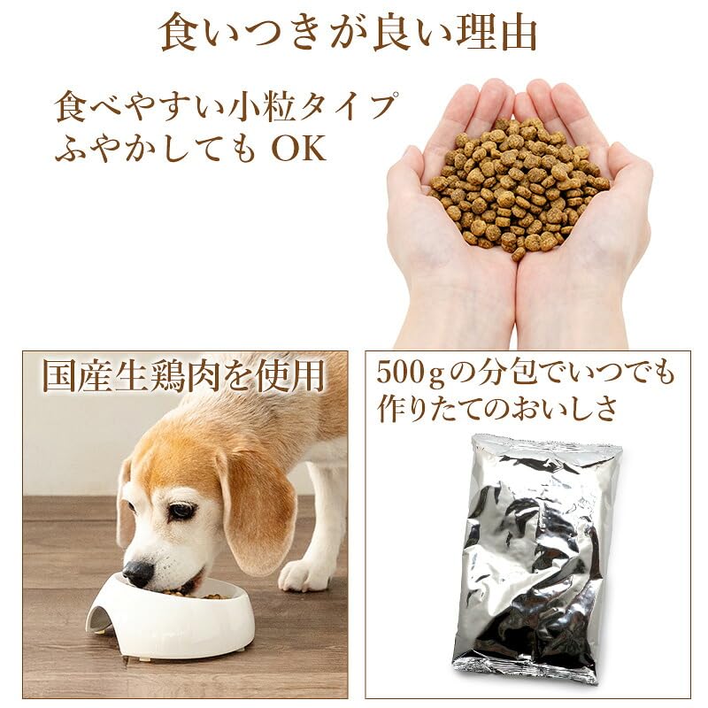 ペットパラダイス 国産 ドッグフード シニア 全犬種用 小粒 保存料・着色料・香料不使用 ドライ ビオキッチン エイジングネオ 500g