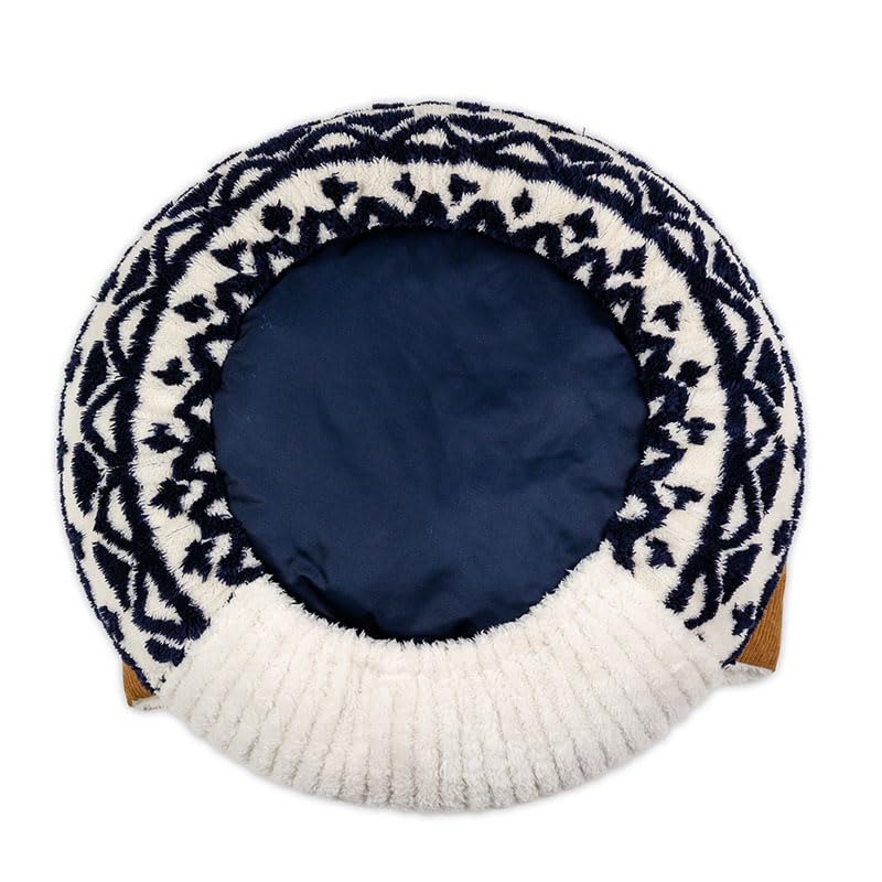 ペットパラダイス 犬 ベッド 冬用 寝具 クッション カントリー柄 ボア 丸型 寝袋 60cm ペットベッド ペットクッション 遠赤外線 洗える あったか ペット 冬