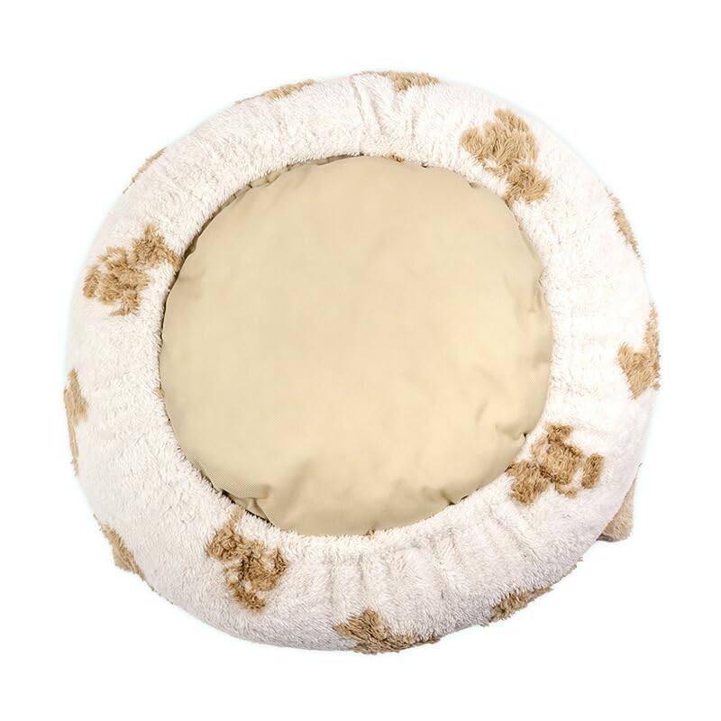 ペットパラダイス 犬 ベッド 冬用 寝具 クッション くまちゃん 織り柄 ボア 丸型 寝袋 (60cm) ペットベッド ペットソファー ペットクッション 遠赤外線 洗える 遠赤 あったか ペット 冬 かわいい おしゃれ 可愛い