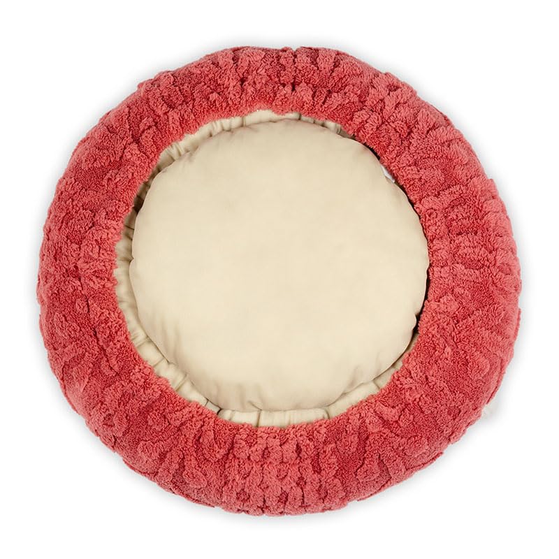 ペットパラダイス 犬 ベッド 冬用 寝具 クッション アラン柄 ボア 丸型 寝袋 (60cm) ペットベッド ペットソファー ペットクッション 遠赤外線 洗える 遠赤 あったか ペット 冬 かわいい おしゃれ 可愛い