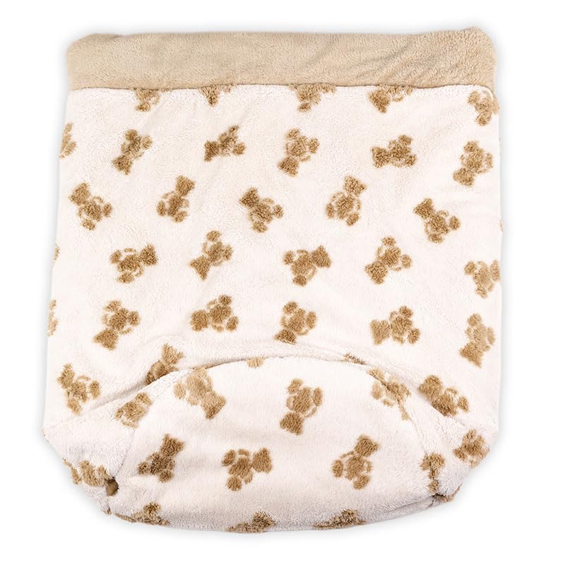 ペットパラダイス 犬 ベッド 冬用 寝具 クッション くまちゃん 織り柄 ボア 筒型 寝袋 (57×95cm) ペットベッド ペットソファー ペットクッション 遠赤外線 洗える 遠赤 あったか ペット 冬 かわいい おしゃれ 可愛い