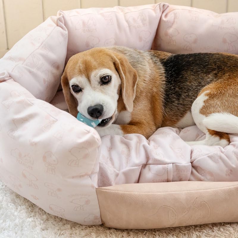 ペットパラダイス 犬 ベッド スヌーピー 淡色カドラー (76×57cm) 小型犬 寝具
