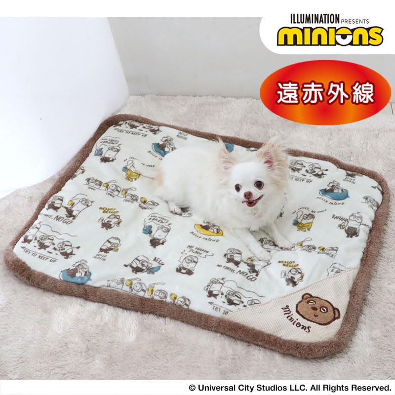 ペットパラダイス ミニオン 犬 マット 秋冬 遠赤外線 ボアマット コーヒー柄 ボア 四角型 寝具