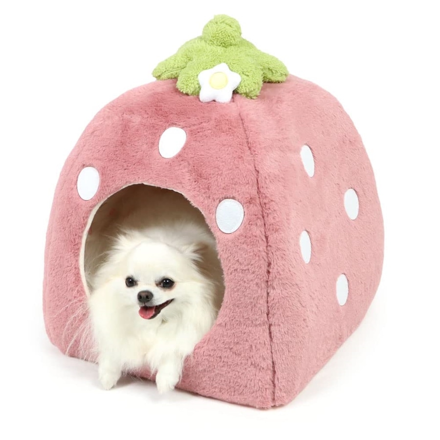 ペットパラダイス 犬 ベッド ドーム ドーム型ベッド ドーム型ハウス 家 ペットハウス 犬ハウス 犬用ベッド ペット 犬 猫 ( くすみ苺ハウスM ペットパラダイス国内直営店72店舗展開 2025/10/1時点)633-35612
