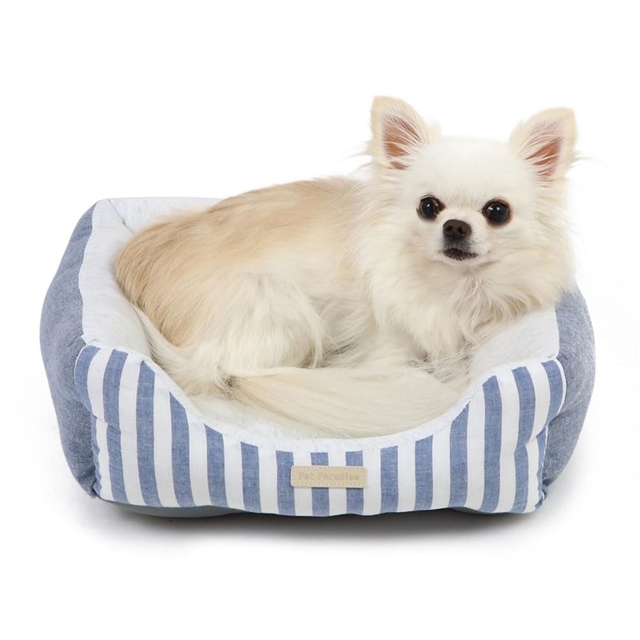 ペットパラダイス 犬 ペットベッド カドラー S ストライプ ブルー 超小型犬 クッション 四角 軽い あごのせ 寝具 633-35391