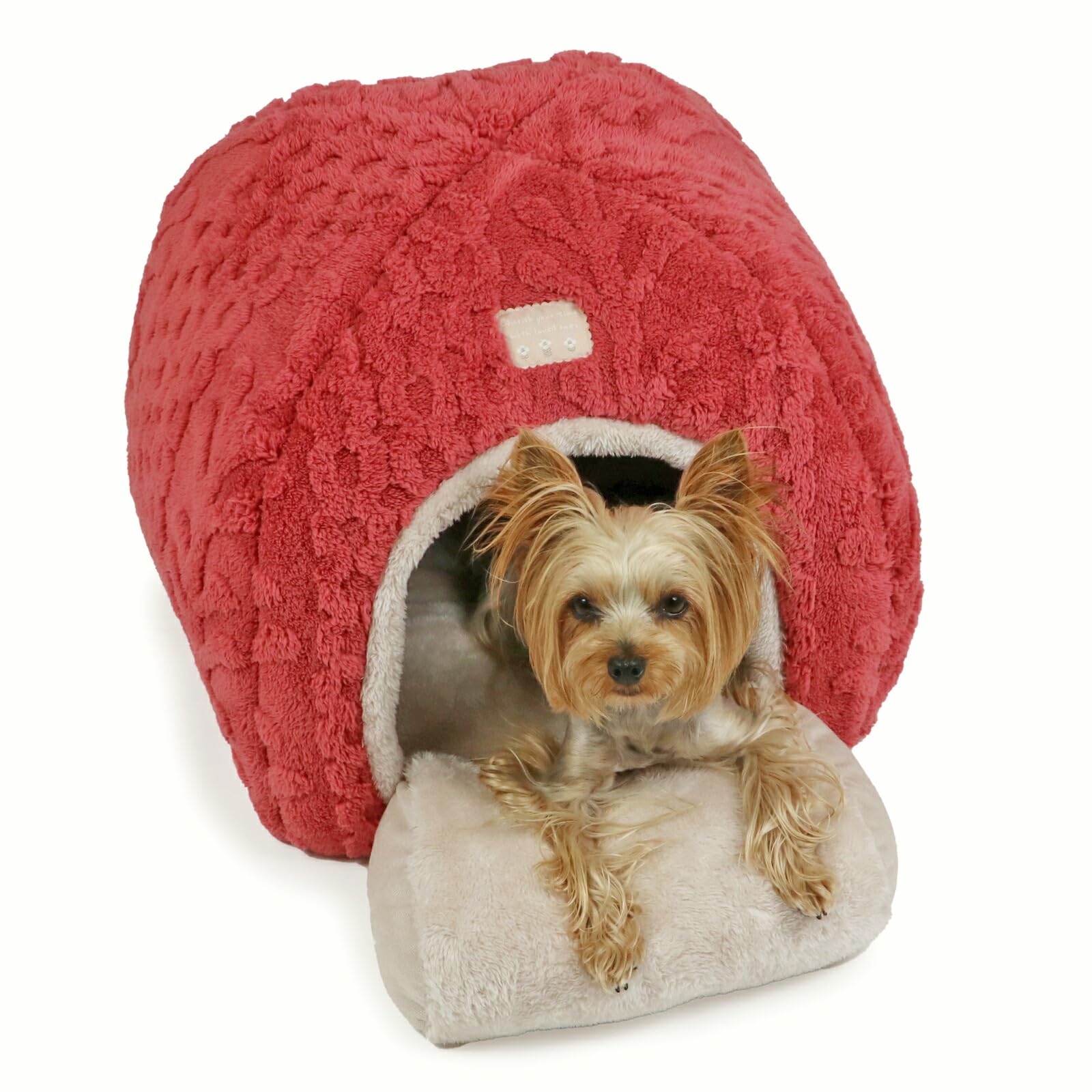 ペットパラダイス 犬 ベッド ハウス 犬小屋 室内 アラン柄 ボア 小型犬 ドーム型ベッド ドーム型ハウス ペットハウス ペットベッド 遠赤外線 洗える 遠赤 あったか ペット 冬