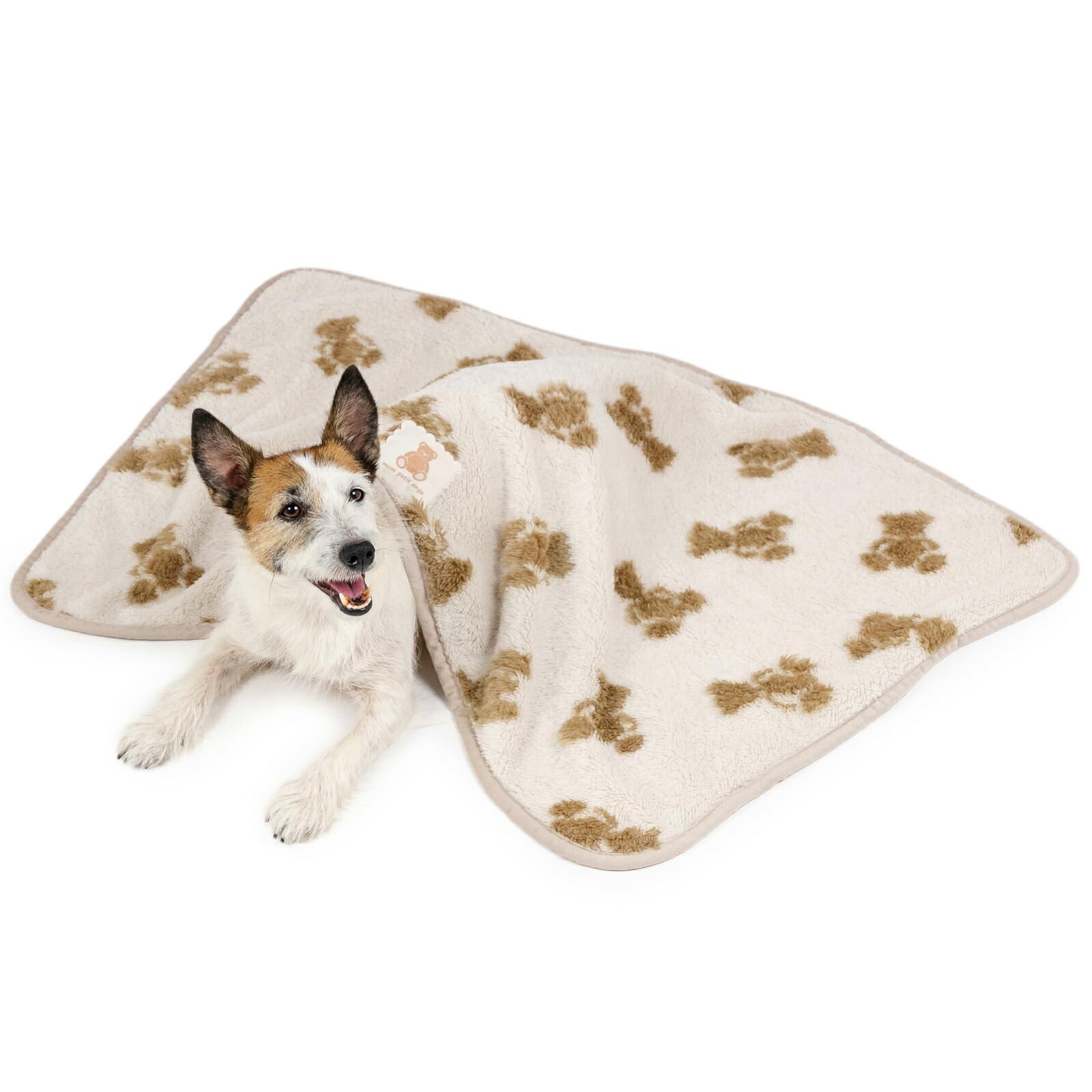 ペットパラダイス 犬 毛布 冬用 寝具 ベッド ブランケット くまちゃん 織り柄 ボア マット 保温 暖かい 防寒 かわいい あったか
