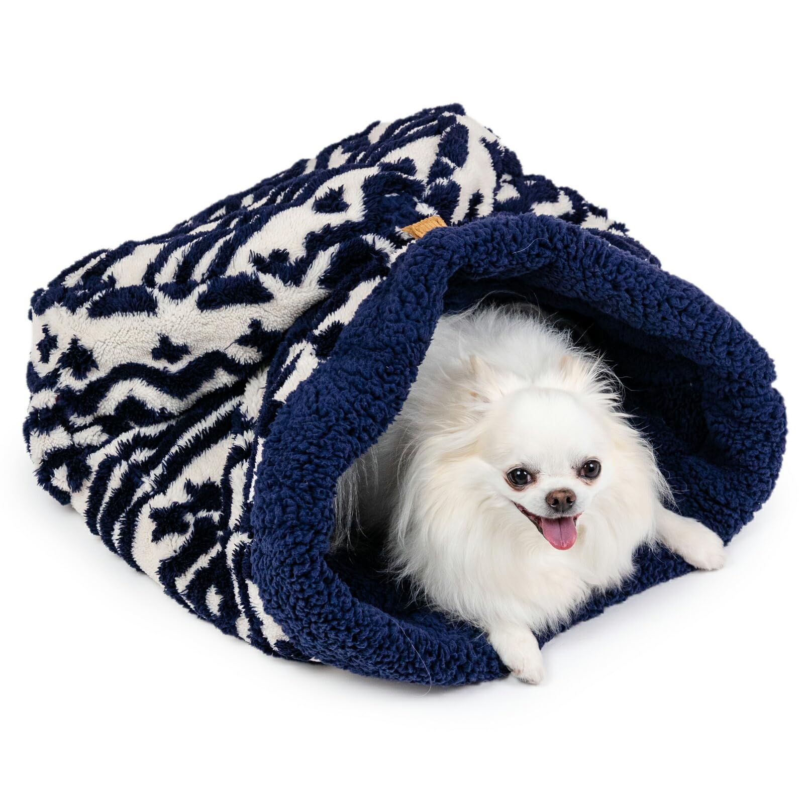 ペットパラダイス 犬 ベッド 冬用 カントリー柄 ボア 筒型 寝袋 (35×50cm) 遠赤外線 洗える 遠赤 あったか ペット 冬 かわいい おしゃれ 可愛い 寝具