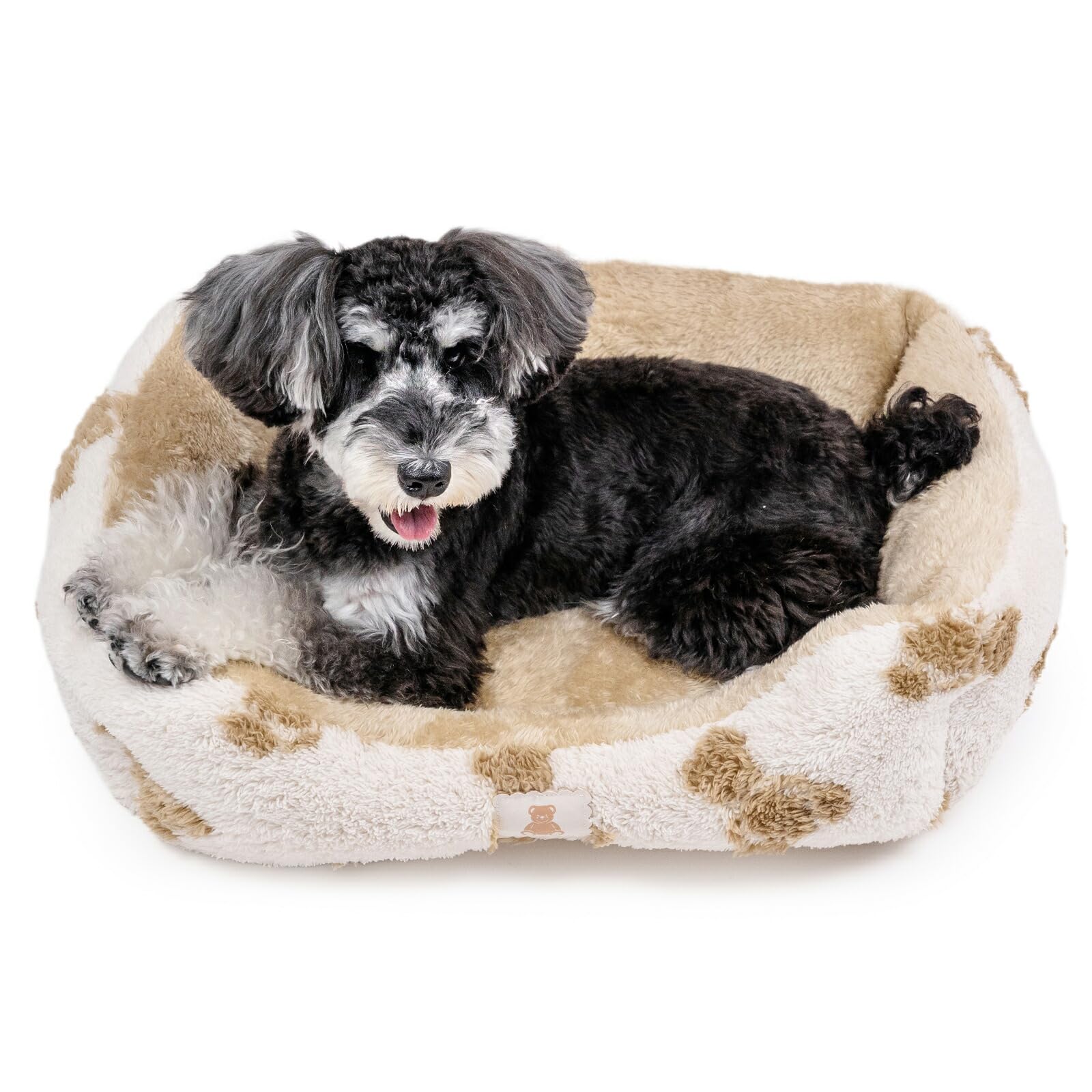 ペットパラダイス 犬 ベッド 冬用 寝具 クッション くまちゃん 織り柄 ボア 四角 カドラー (57×45cm) 遠赤外線 ブラウン ペットベッド ペットソファー ペットクッション 洗える 遠赤 あったか ペット 冬 かわいい おしゃれ 可愛い