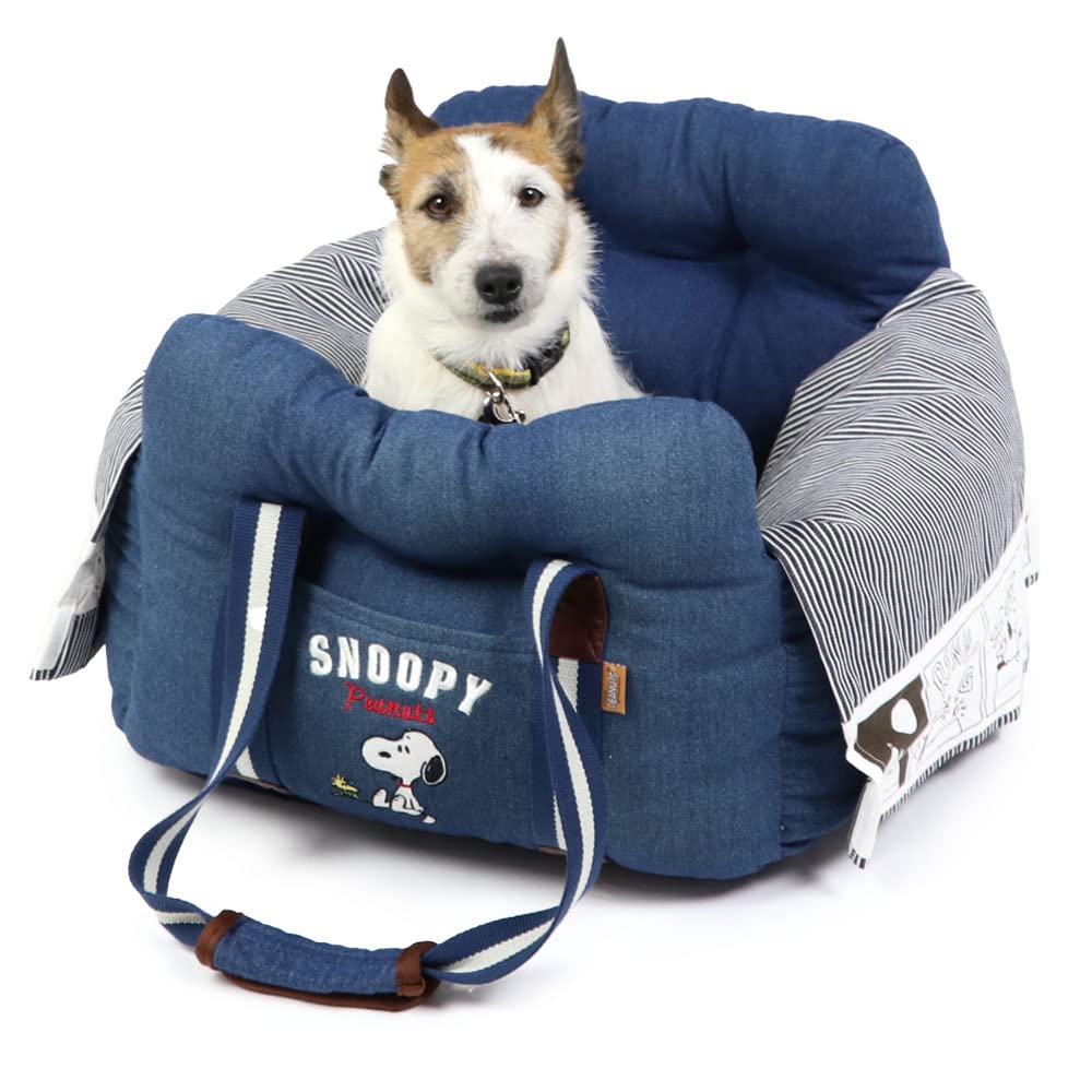 ペットパラダイス 犬 ドライブ ボックス スヌーピー ドライブキャリー 紺 小型犬 633-33095