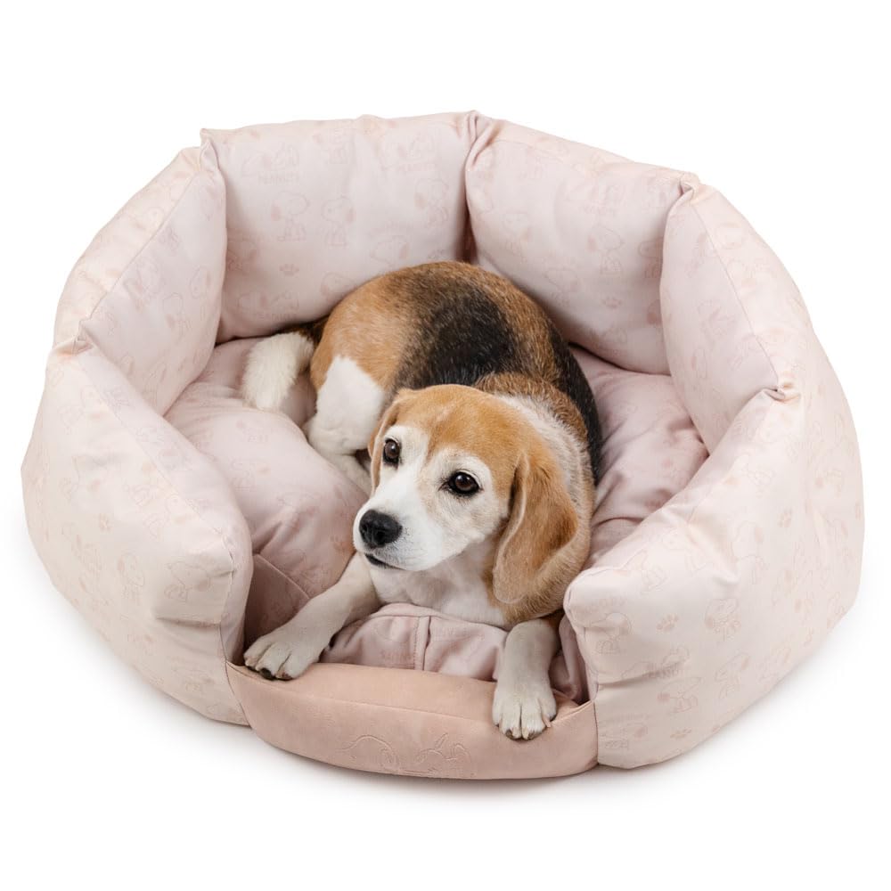 ペットパラダイス 犬 ベッド スヌーピー 淡色カドラー (76×57cm) 小型犬 寝具