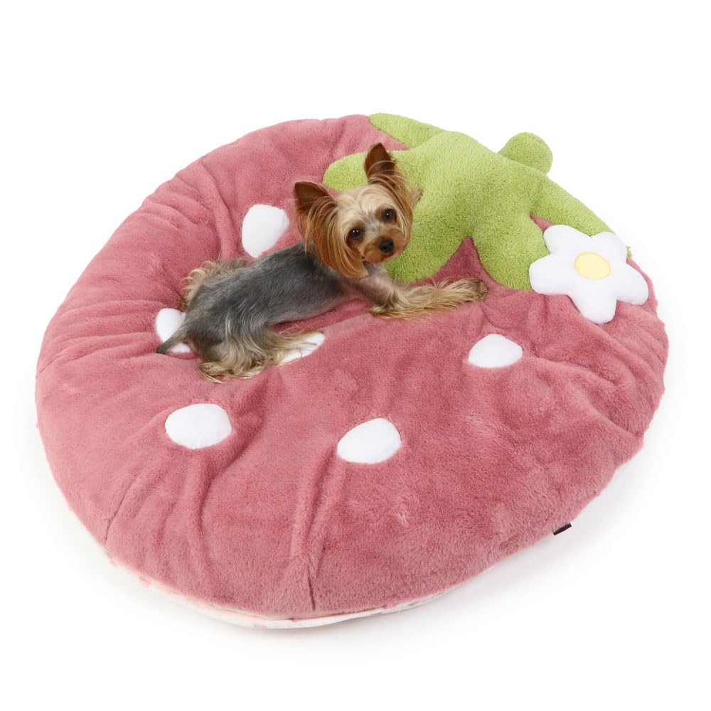 ペットパラダイス 犬 ペットベッド ピンク 苺 クッション (90×92cm) 寝具 633-29214