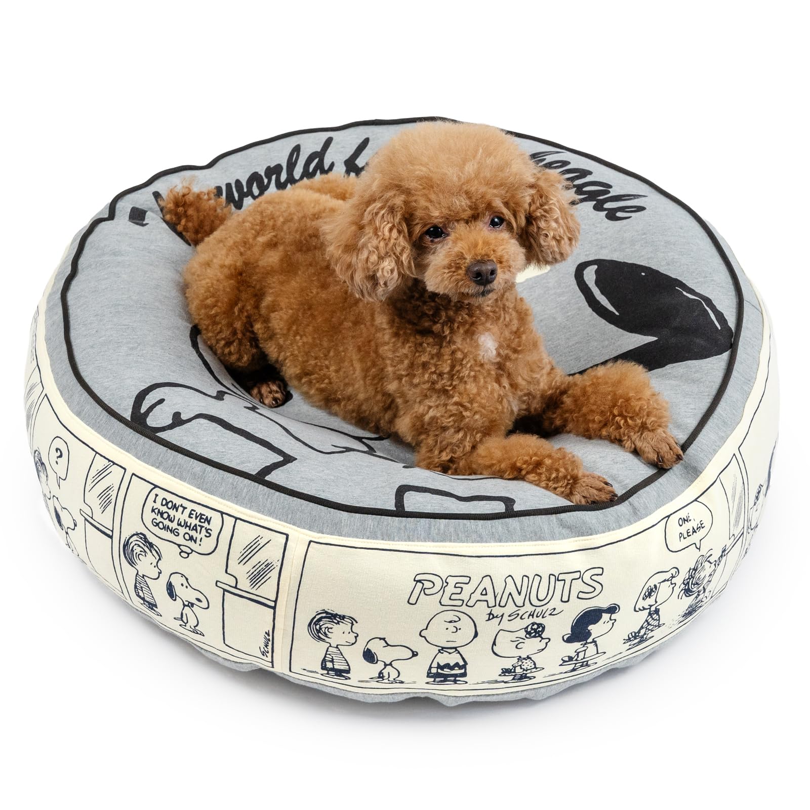 ペットパラダイス スヌーピー ハッピーダンス クッション 丸型 60cm 寝具 998-55448