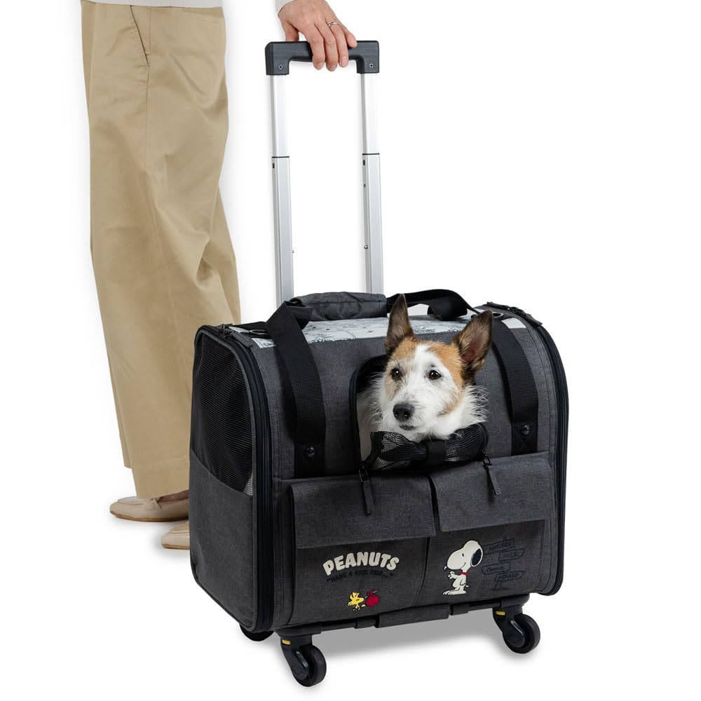 ペットパラダイス 犬 キャリーバッグ キャスター 付き 折り畳み キャリー スヌーピー 3Way 秋冬