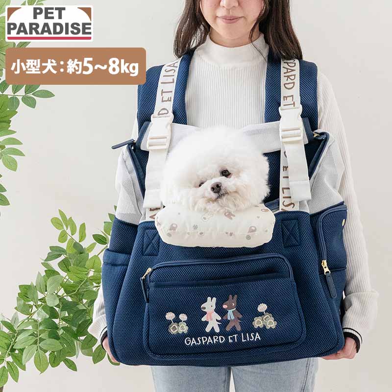 ペットパラダイス リサとガスパール 犬 キャリーバッグ キャリー ペットバッグ 優しい抱っこキャリー 小型犬 猫 ペットスリング 底板 調整 肩がけ 持ち運び 通院