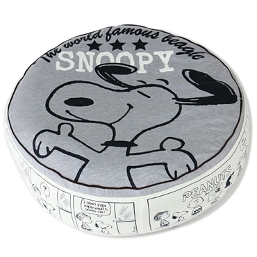 ペットパラダイス 犬 スヌーピー 丸型 クッション用 替えカバー (ハッピーダンス柄) (60cmの丸型クッションに対応） 寝具