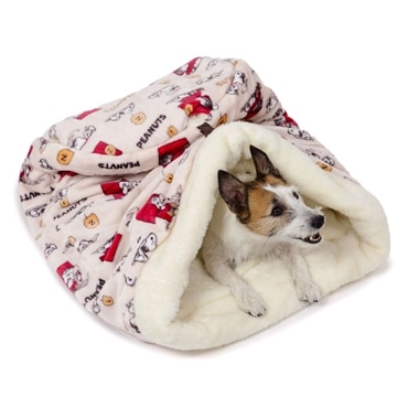 ペットパラダイス 犬 ベッド 秋 筒型 ボア 寝袋 スヌーピー 遠赤外線 うたたね柄 (42×70cm) Ｍ ベッド 寝具