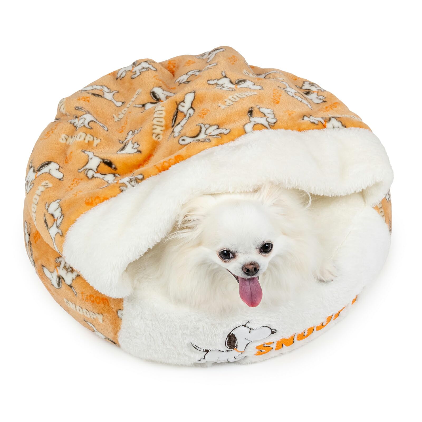 ペットパラダイス スヌーピー 犬 ベッド 冬用 遠赤外線 洗える てくてく 丸型 寝袋 （50cm） 遠赤 あったか ペット 冬 かわいい おしゃれ 可愛い 国内直営店72店舗展開2025/10/1時点 寝具