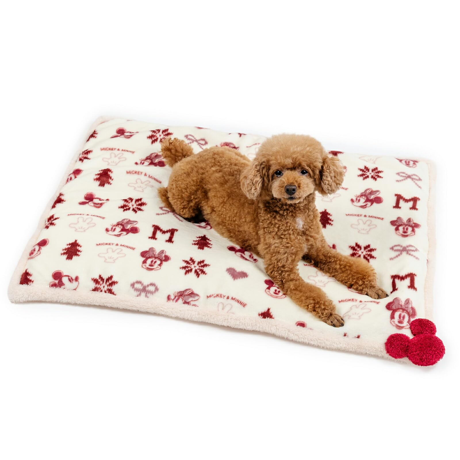 ペットパラダイス 犬 マット 冬用 ディズニー ニット柄 ボア ミッキーマウス 遠赤外線 (80×60cm) 寝具