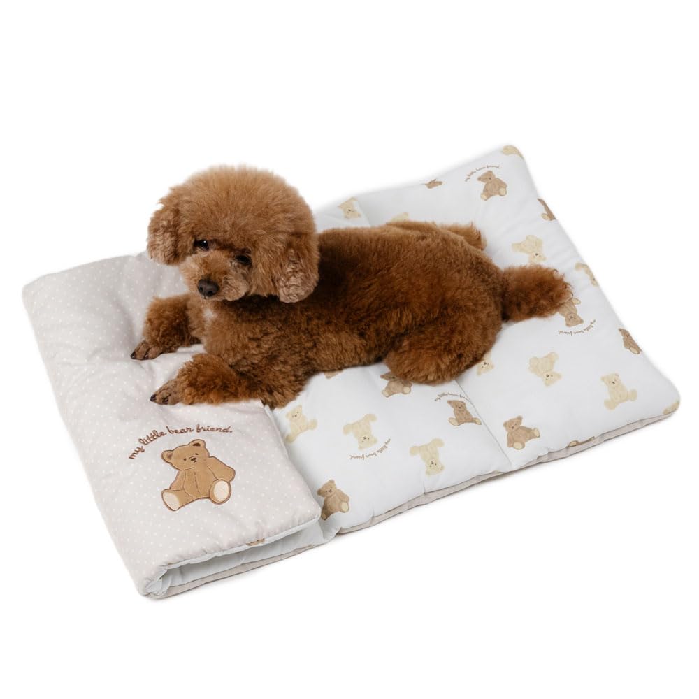 ペットパラダイス 犬 ペット クッション 夏用 クール ロールマット くまちゃん柄 ブラウン 小型犬 寝具