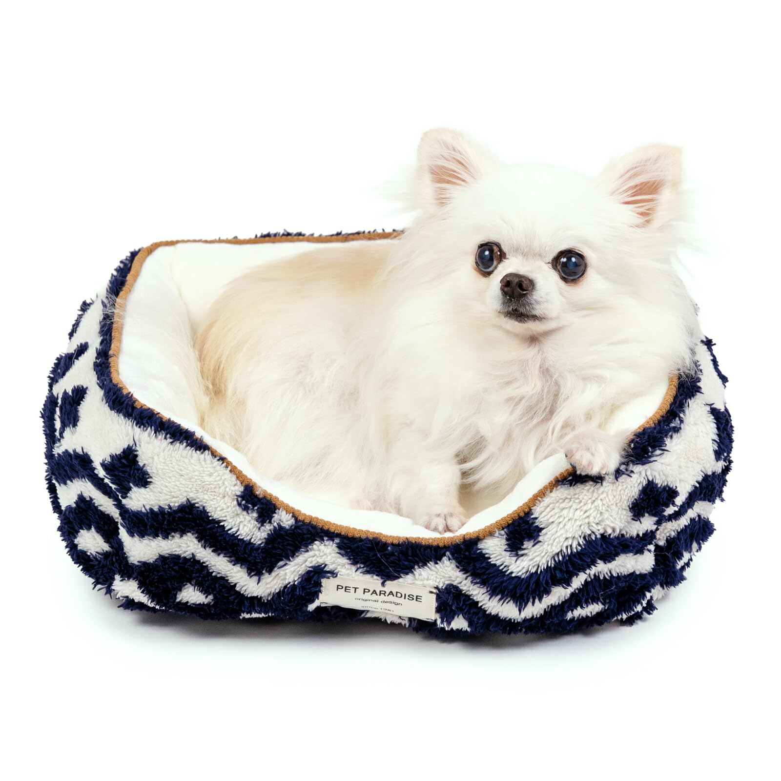 ペットパラダイス 犬 ベッド 冬用 遠赤外線 カントリー柄 ボア 四角 カドラー（38×32cm） 遠赤 あったか ペット 冬 かわいい おしゃれ 可愛い 寝具