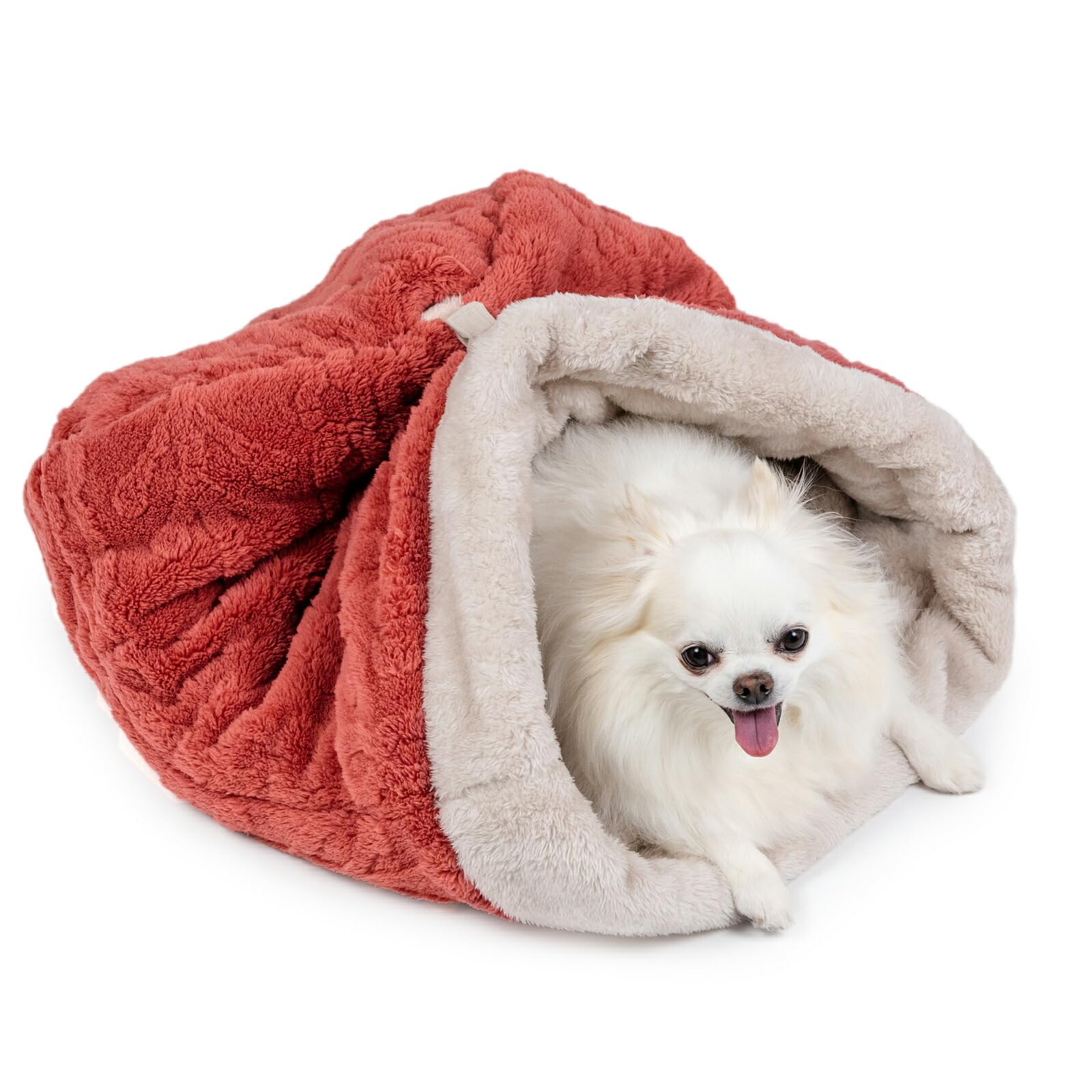 ペットパラダイス 犬 ベッド 冬用 寝具 クッション アラン柄 ボア 筒型 寝袋 （35×50cm） ペットベッド ペットソファー ペットクッション 遠赤外線 洗える 遠赤 あったか ペット 冬 かわいい おしゃれ 可愛い