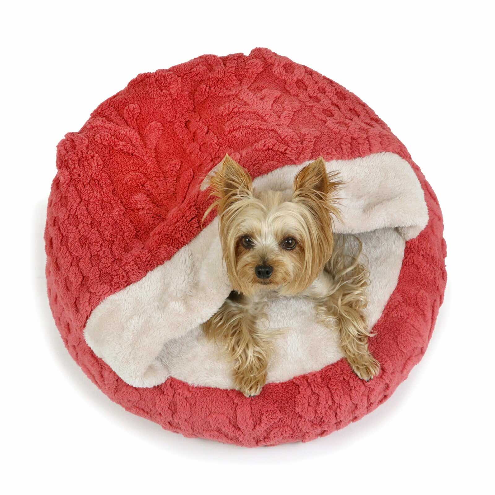 ペットパラダイス 犬 ベッド 冬用 寝具 クッション アラン柄 ボア 丸型 寝袋 （50cm） ペットベッド ペットソファー ペットクッション 遠赤外線 洗える 遠赤 あったか ペット 冬 かわいい おしゃれ 可愛い