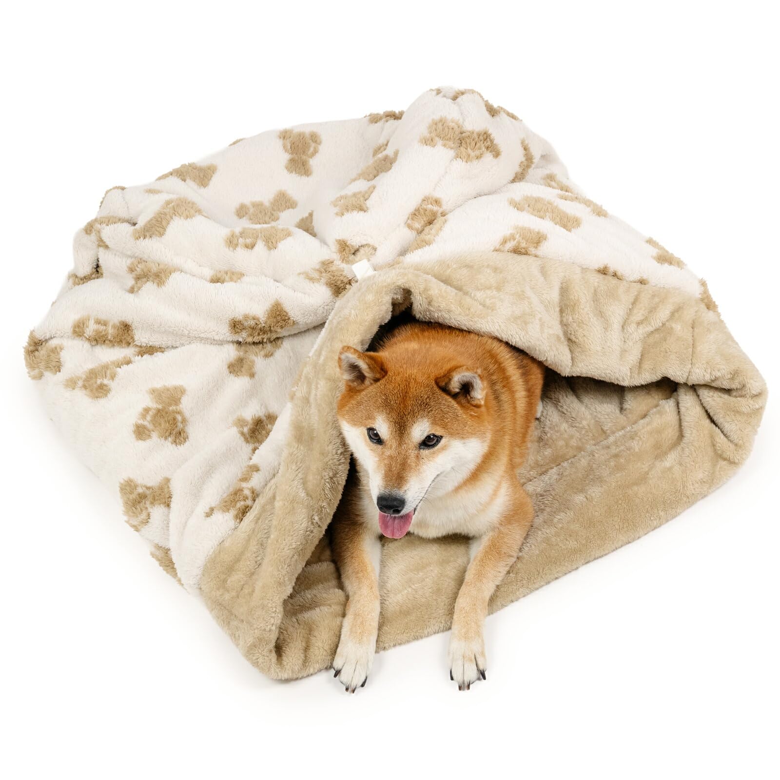 ペットパラダイス 犬 ベッド 冬用 寝具 クッション くまちゃん 織り柄 ボア 筒型 寝袋 （57×95cm） ペットベッド ペットソファー ペットクッション 遠赤外線 洗える 遠赤 あったか ペット 冬 かわいい おしゃれ 可愛い