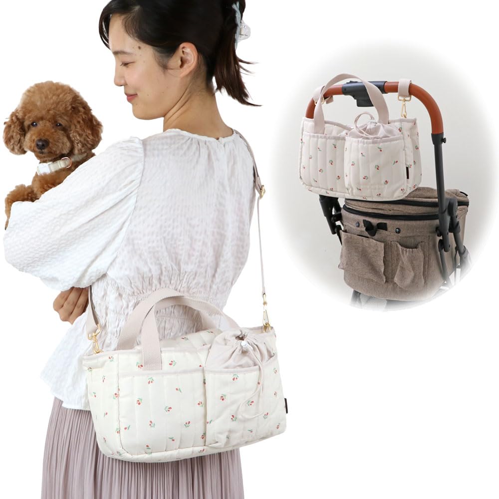 ペットパラダイス お散歩 ショルダーバッグ ペットカートバッグ ( チューリップ小花柄２Way お散歩バッグ マナーポーチ付き ペットパラダイス国内直営店72店舗展開2025/10/1時点)