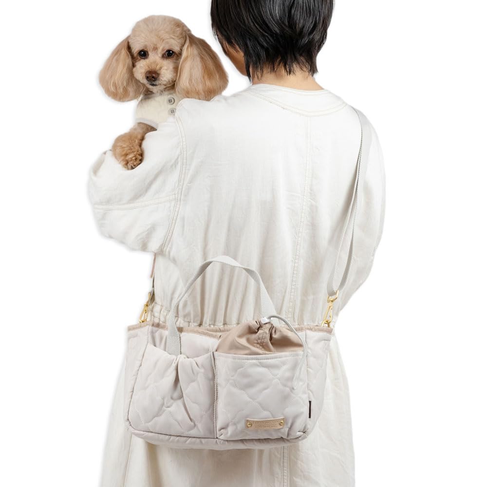ペットパラダイス お散歩 ショルダーバッグ ペットカートバッグ 大人かわいい ( マナーポーチ付きキルティング２Way お散歩バッグ ペットパラダイス国内直営店72店舗展開2025/10/1時点)
