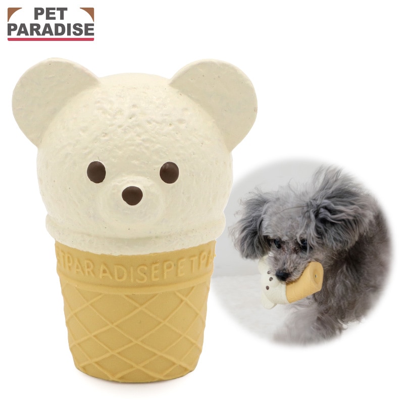 ペットパラダイス 犬 おもちゃ 犬おもちゃ くま アイス トイ 小型犬 犬用おもちゃ ペット ボール 噛む 音 鳴る 音が鳴る ペットトイ 玩具 TOY かわいい おもしろ