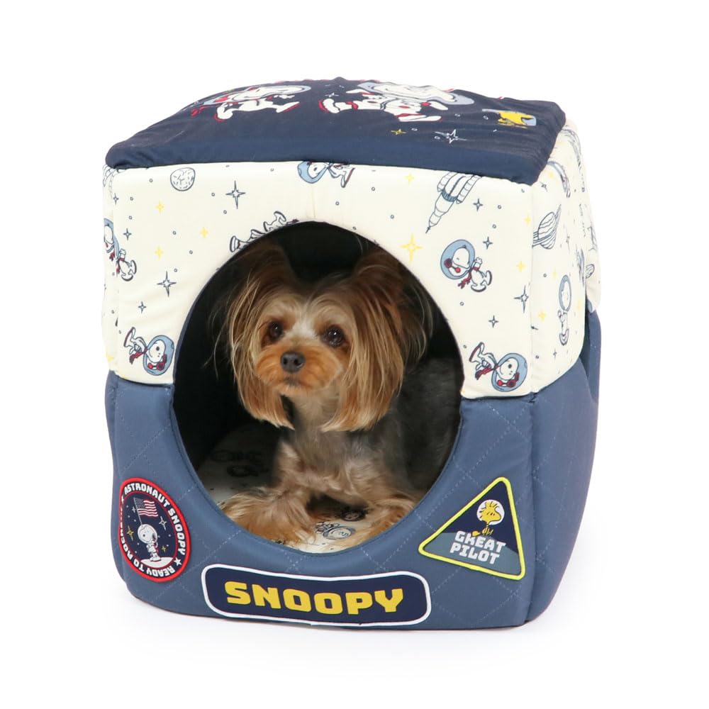 ペットパラダイス 犬 ドーム型ベッド ドーム型ハウス ベッド ハウス 四角 スヌーピー アストロ柄 超小型犬 37×38cm 758-33219