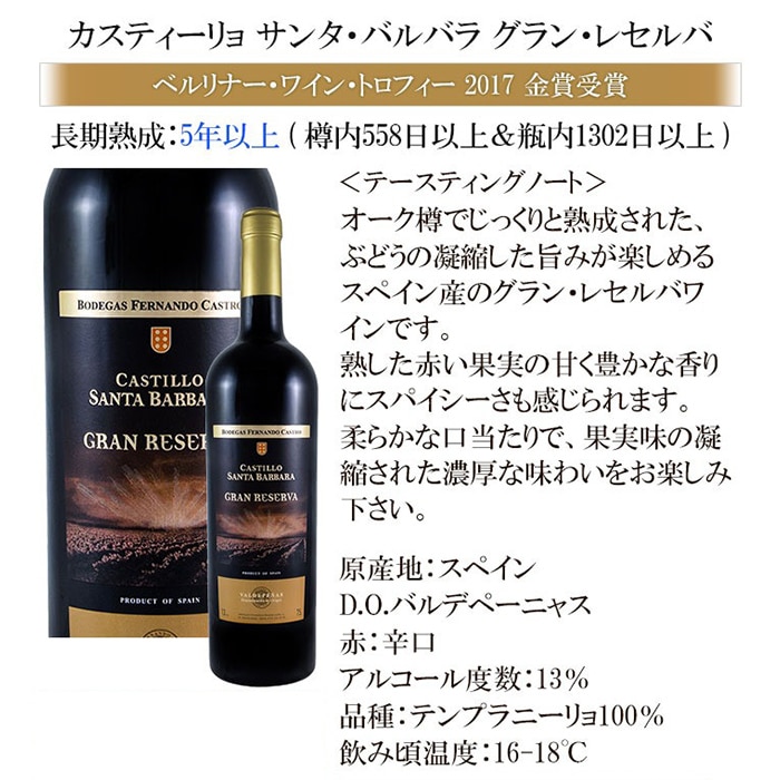 すべて金賞受賞ワイン!フランス産・スペイン産を厳選した赤ワイン6本セット