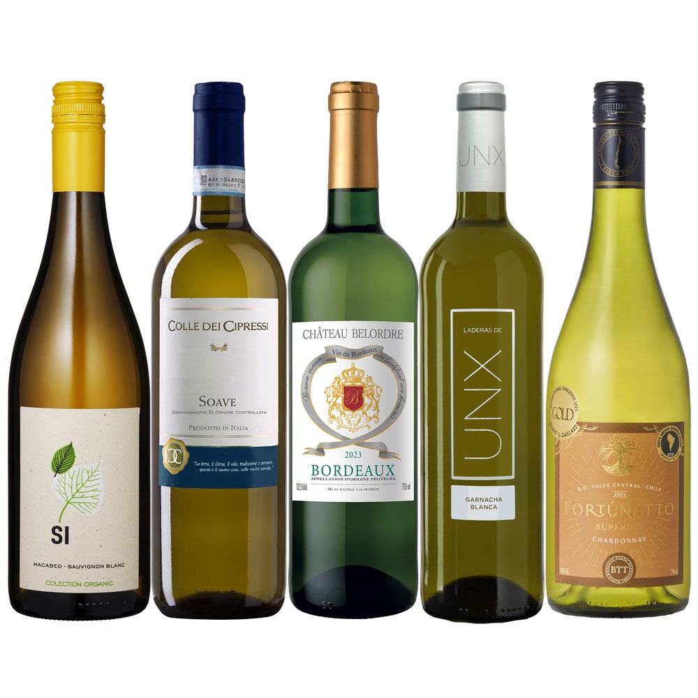 ソムリエが選ぶ魚介に合わせて楽しむ白ワイン5本セット