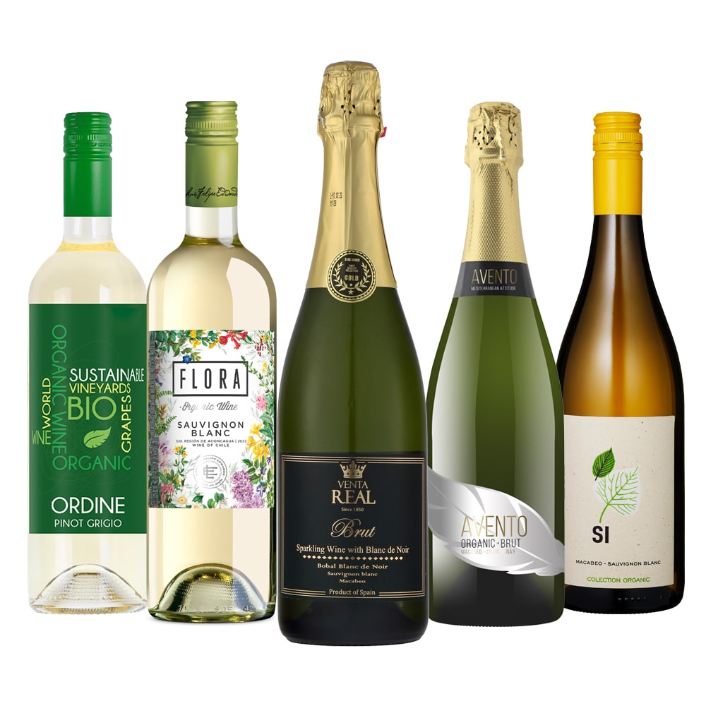 爽やかオーガニックワイン！泡と白の5本セット