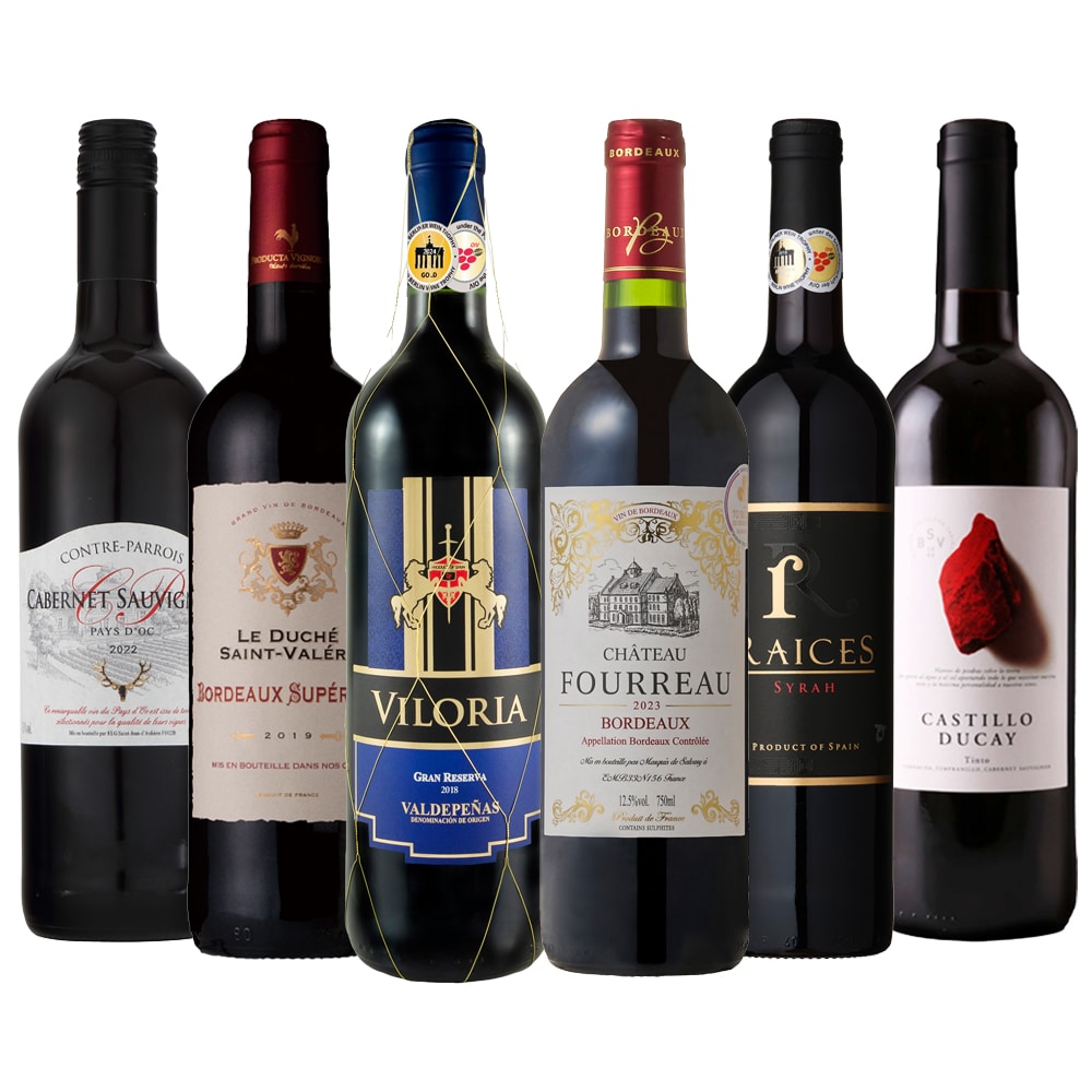 すべて金賞受賞ワイン！フランス産・スペイン産を厳選した赤ワイン6本セット