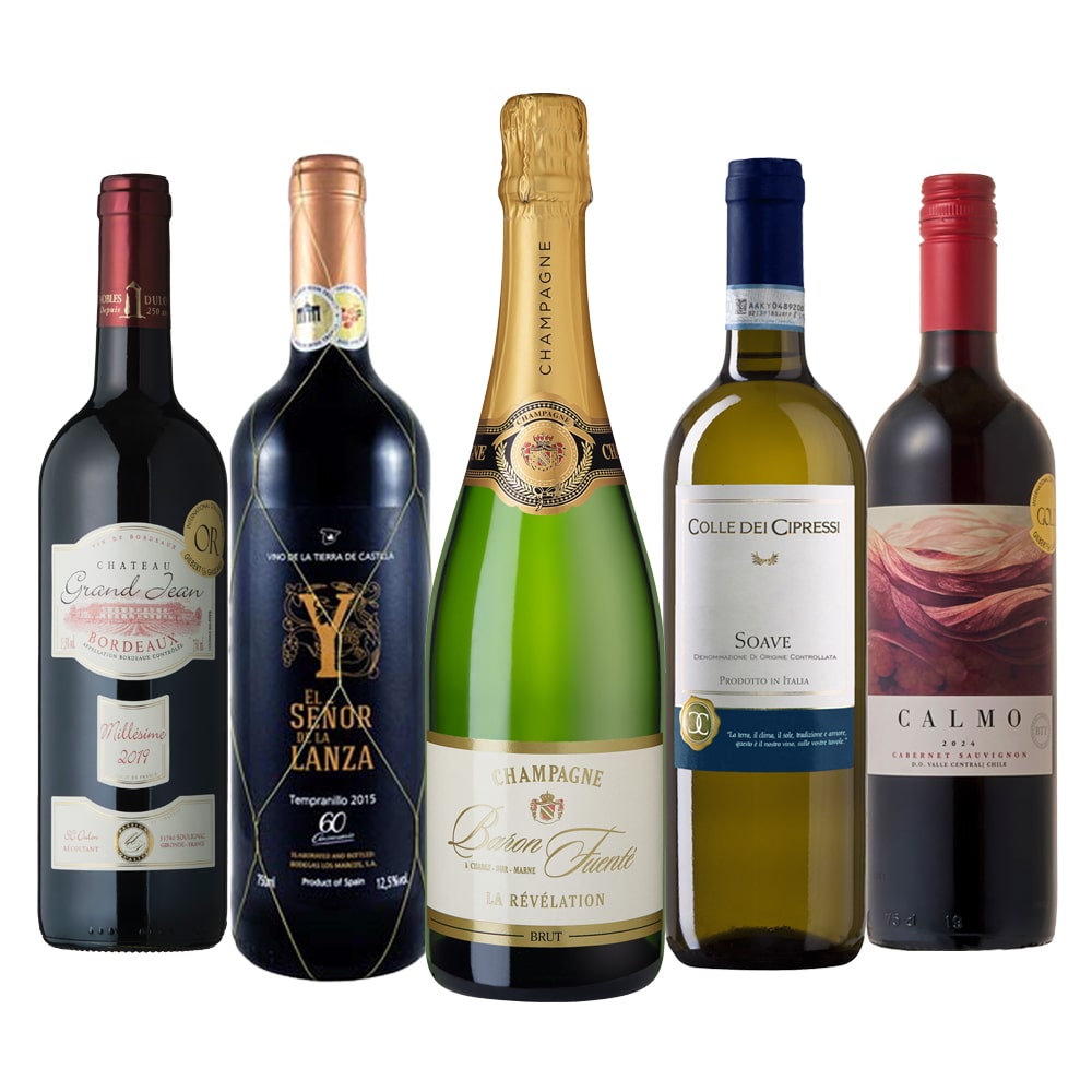 大奉仕！  シャンパン入り赤白泡ワイン5本セット