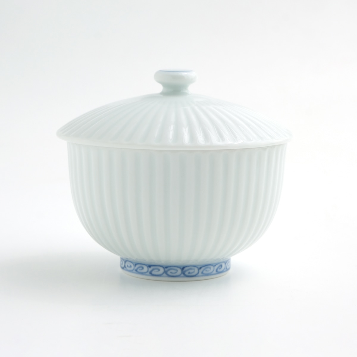 青華瓔珞文 蓋付お茶呑茶碗