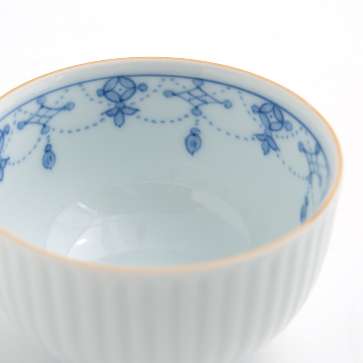 青華瓔珞文 蓋付お茶呑茶碗