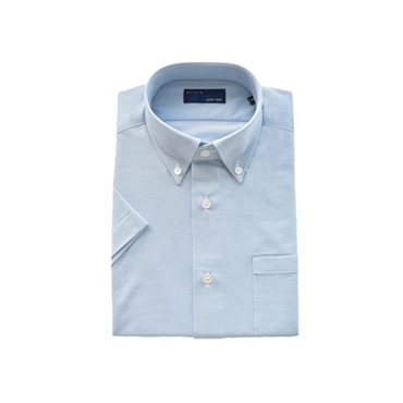 [YOSHIDA SHIRTS] ワイシャツ 日本製 吸水速乾 半袖 ボタンダウン 2021-HSM24 サックス L