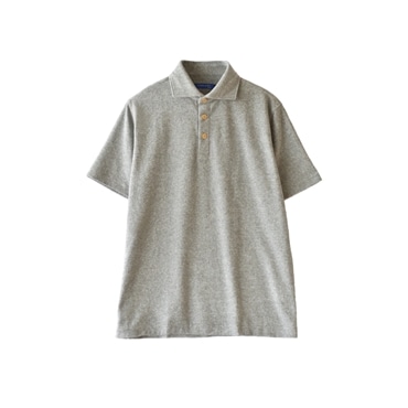 [YOSHIDA SHIRTS] ポロシャツ 日本製 パイル地 やわらかい ワイドカラー 2022-PS11 グレー L