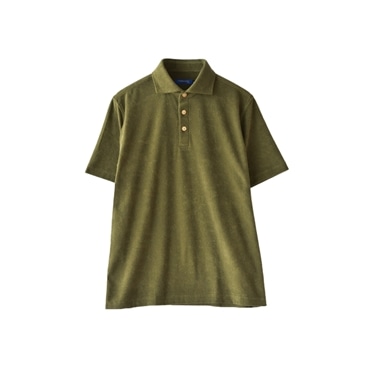 [YOSHIDA SHIRTS] ポロシャツ 日本製 パイル地 やわらかい ワイドカラー 2022-PS11 カーキ M