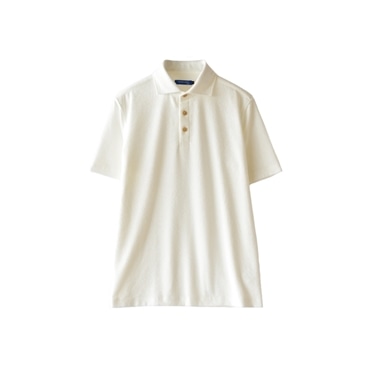 [YOSHIDA SHIRTS] ポロシャツ 日本製 パイル地 やわらかい ワイドカラー 2022-PS11 ホワイト M