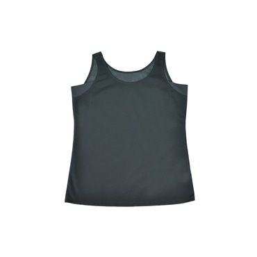 [YOSHIDA SHIRTS] インナー 日本製 レディース ノースリーブ 速乾 涼しい 汗パット付き 丸首 アゼック 22SS0004W ブラック XL