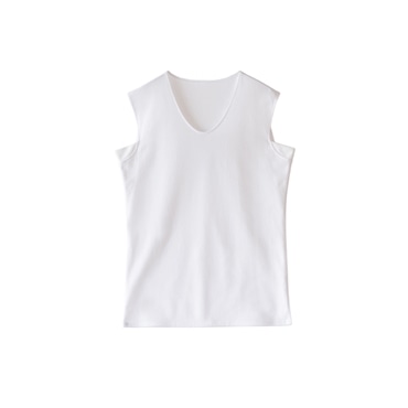 [YOSHIDA SHIRTS] インナー 日本製 メンズ ノースリーブ 速乾 涼しい 汗パットつき Vネック アゼック 26SS0003 ホワイト S