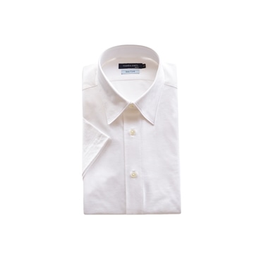 [YOSHIDA SHIRTS] ワイシャツ 日本製 形態安定 SPANO 半袖 レギュラーカラー SHKN25-102 ホワイト M