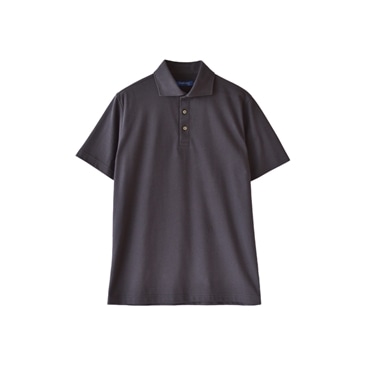 [YOSHIDA SHIRTS] ポロシャツ 日本製 抗菌効果 ピエクレックス 半袖 ワイドカラー SPKB25-107 ブラック LL