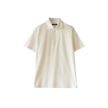 [YOSHIDA SHIRTS] ポロシャツ 日本製 抗菌効果 ピエクレックス 半袖 ワイドカラー SPKB25-107 アイボリー LL