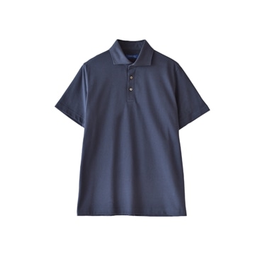 [YOSHIDA SHIRTS] ポロシャツ 日本製 抗菌効果 ピエクレックス 半袖 ワイドカラー SPKB25-107 ネイビー L